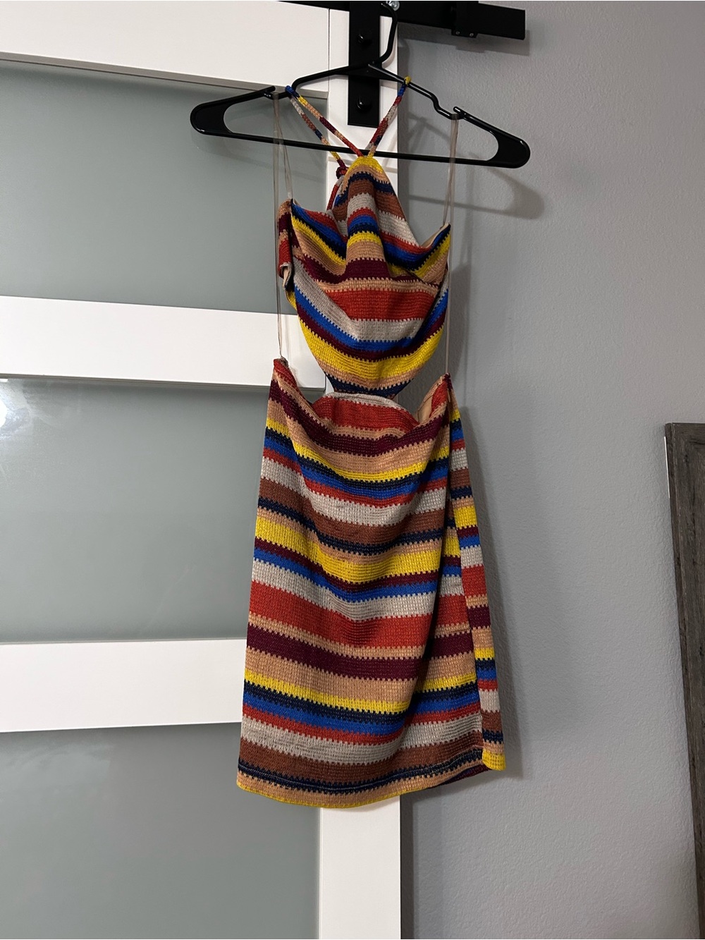 Striped Knit Mini Dress in Multicolor